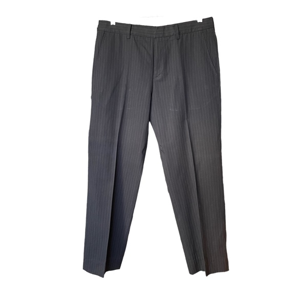 ARMANI EXCHANGE A/X Dress Pants Pinstriped Gray and Black Flat Front 33R - Picture 1 of 10